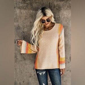 SOLD 

Bohemian Retro Striped Round Neck Long Sleeve Sweater medium